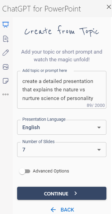 chatgpt psychology presentation prompt