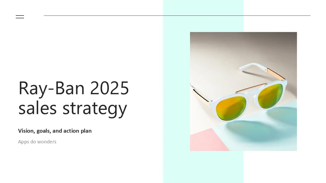 A visual representation of Ray-Ban's sales strategy, featuring graphs and charts illustrating market trends and consumer behavior.