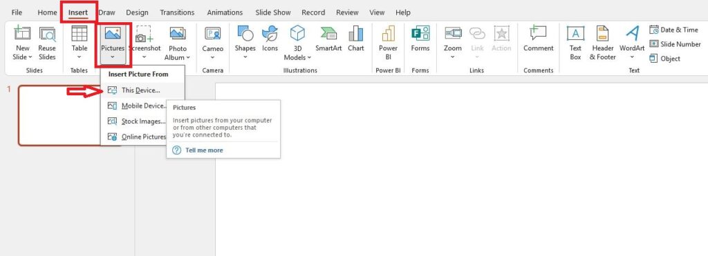 insert an image in PPT