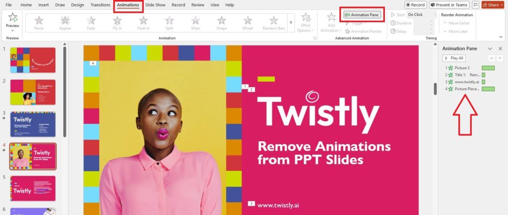 animation pane