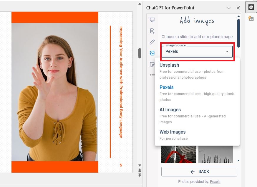 choose the image source