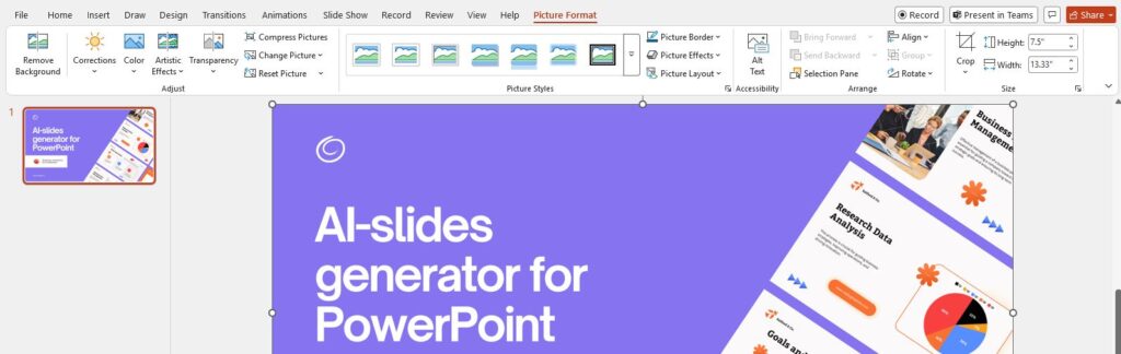 transparency feature in PowerPoint