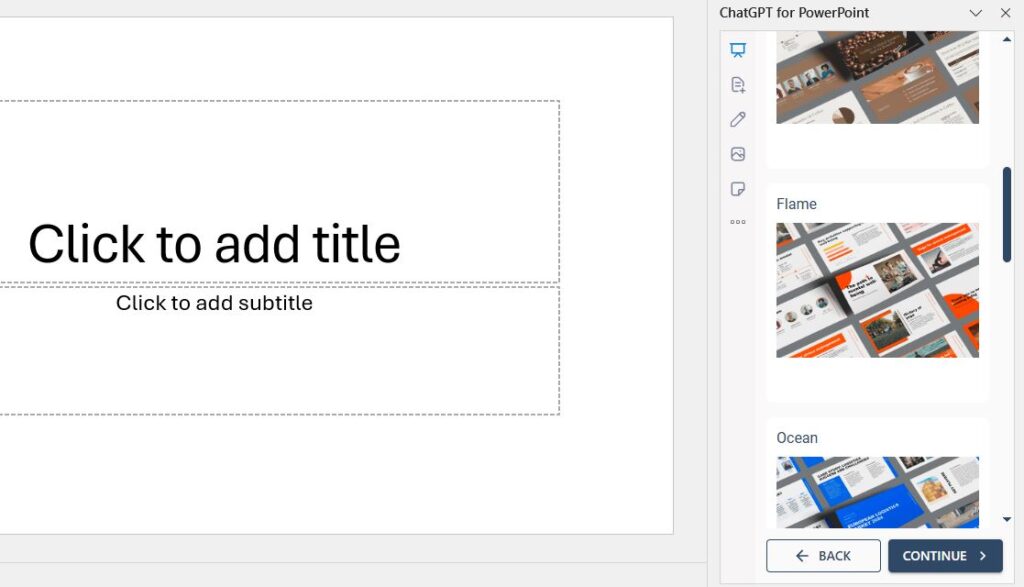 select AI template