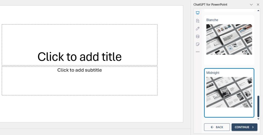 select theme for the PPT