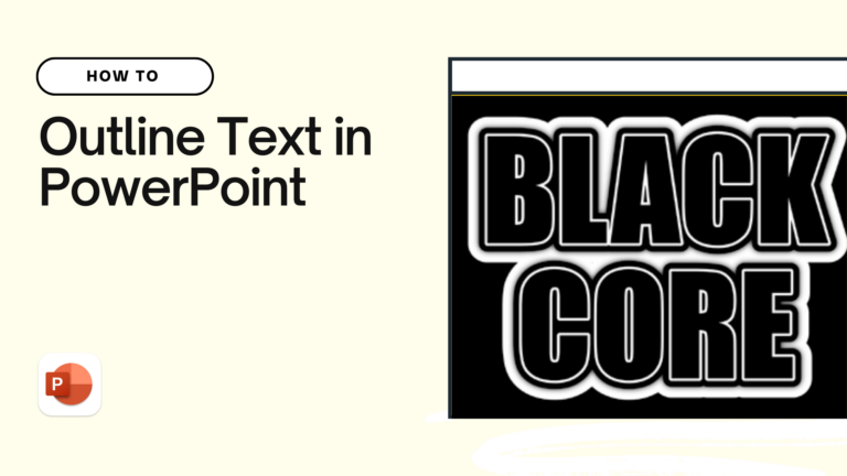 black text with white outline