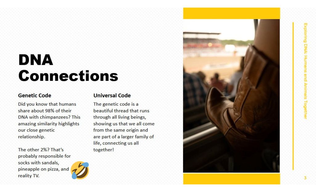 example of humor in a presentation that could be included in a script