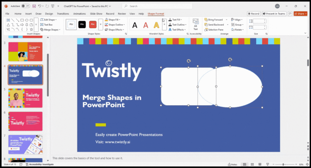 custom shapes in PPT
