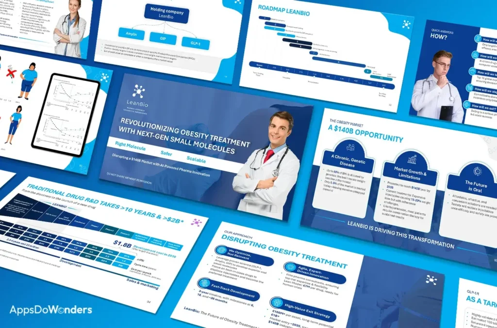 a group of blue and white business cards