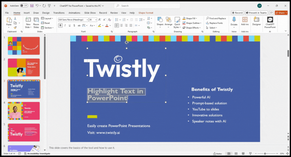 Highlight text in PowerPoint