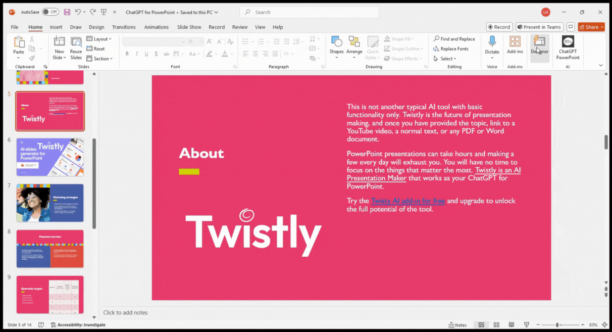 get design ideas for PPTs