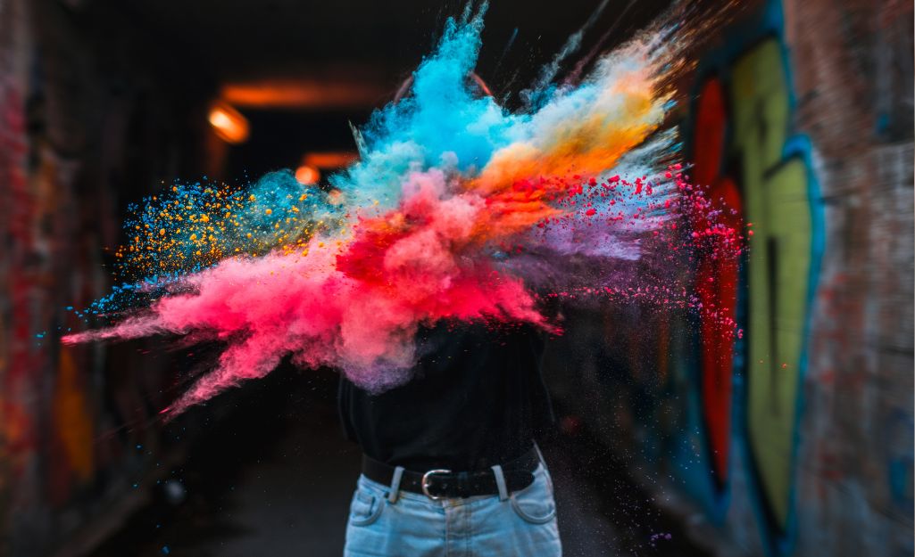 explosion of colors representing color psychology