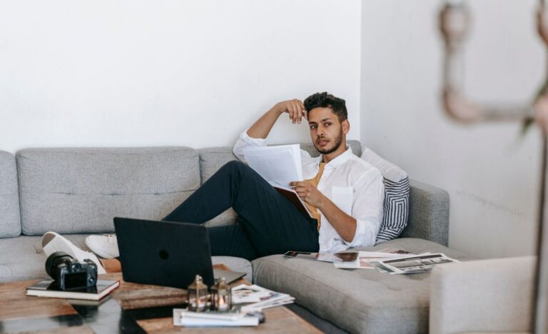 a person working on memorization their speech or presentation slides