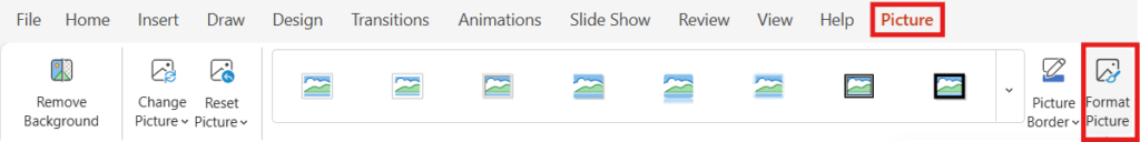 powerpoint online picture formatting