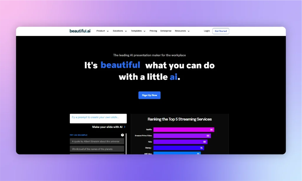 beautiful ai homepage snapshot
