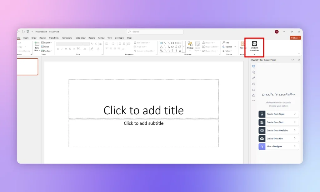 find Twistly add in in Powerpoint