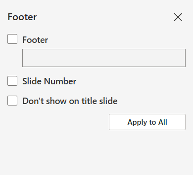 editing footer in powerpoint online