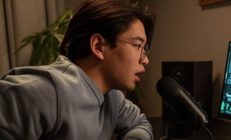 a person narrating themselves presenting a powerpoint