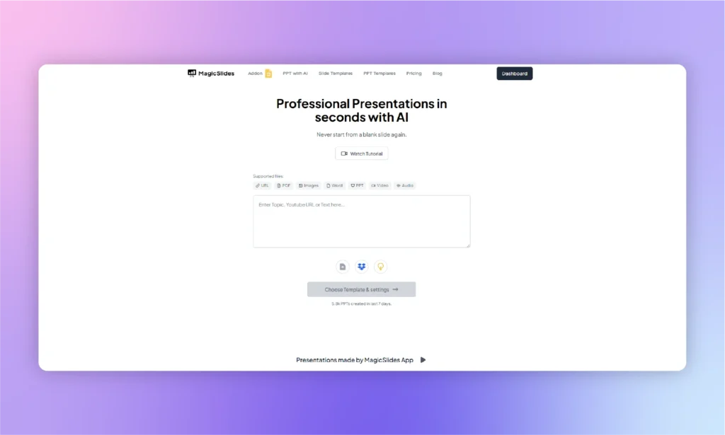 magicslides homepage snapshot