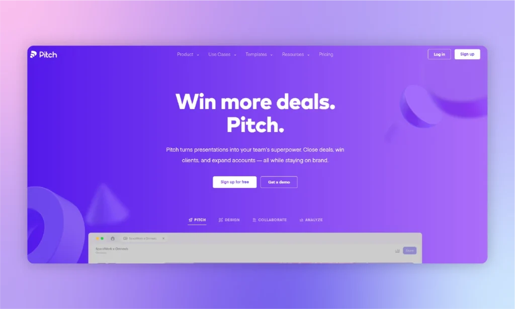 pitch homepage snapshot