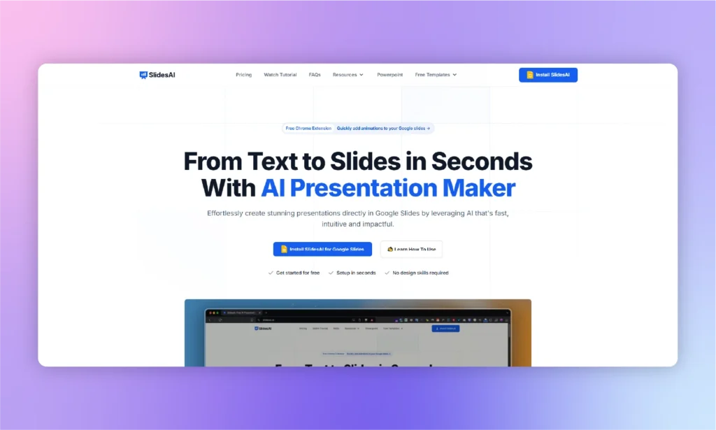 slidesai homepage snapshot