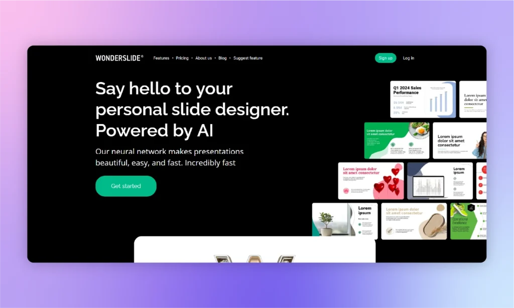 wonderslide homepage snapshot