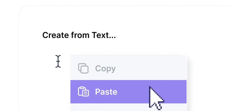 a screenshot of the creation of a slide from text