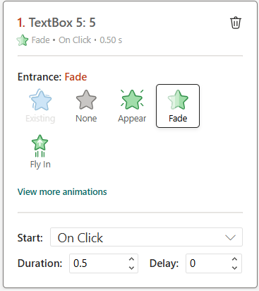 animation time duration screenshot from powerpoint