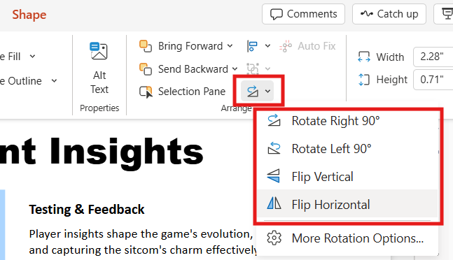how to flip shape in powerpoint