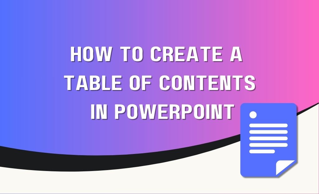 how to create a table of contents in powerpoint graphic