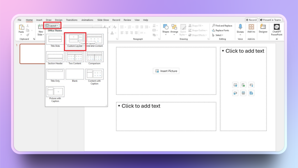 placeholder in PowerPoint