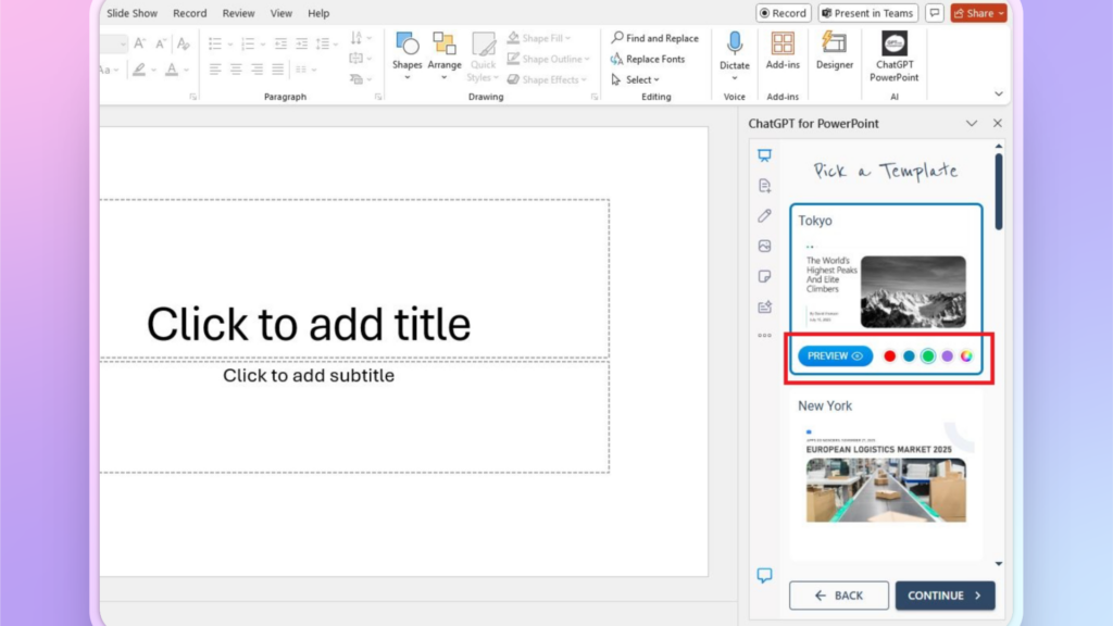 Twsitly AI templates PowerPoint