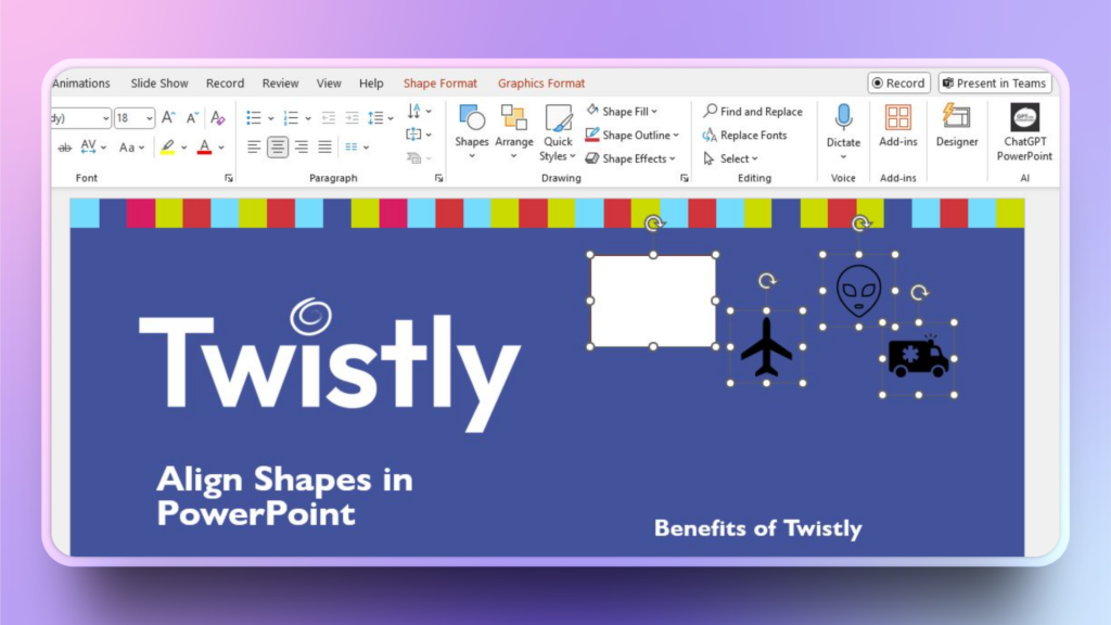 how to align shapes in PowerPoint