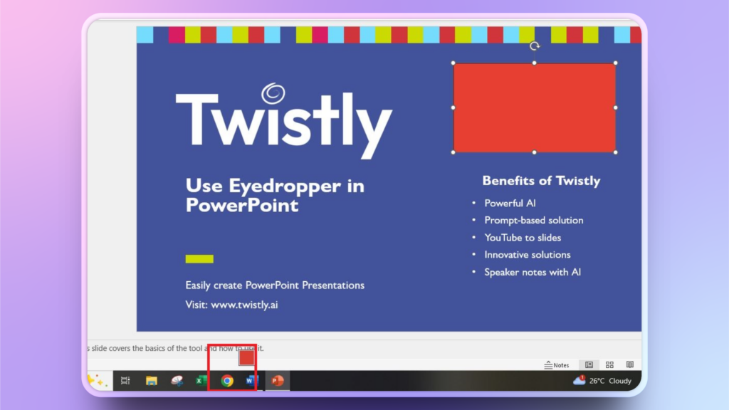 steps to use eyedropper in PPT