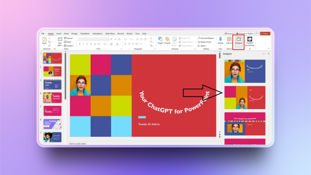 designer not working for slide