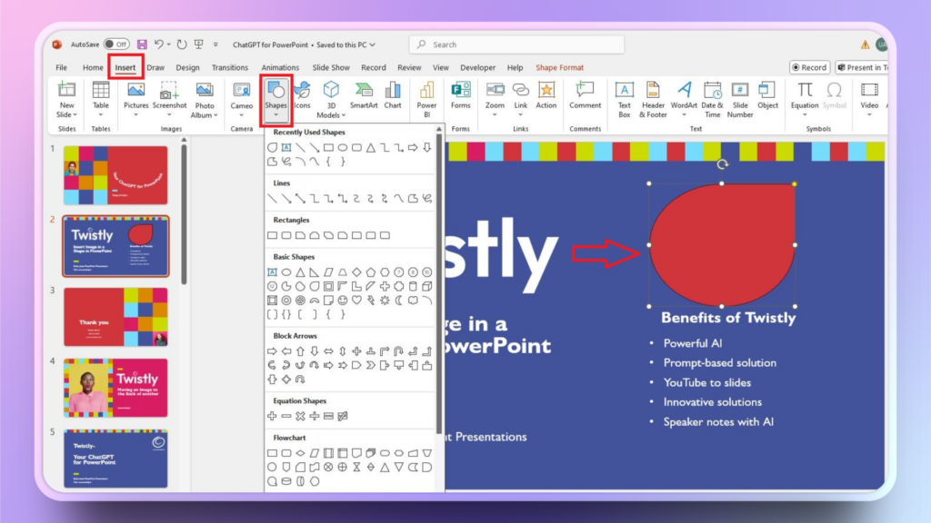 how to Insert a Picture into a Shape in PowerPoint