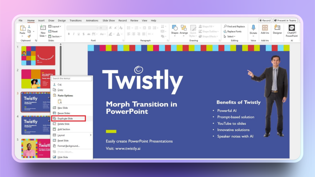 morph transition PowerPoint