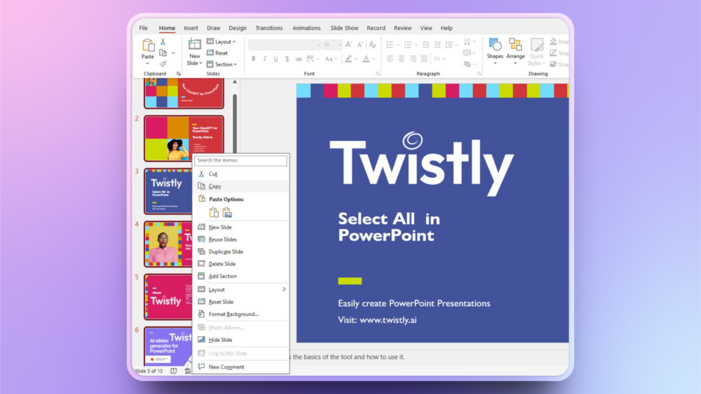 How to select all slides in PowerPoint