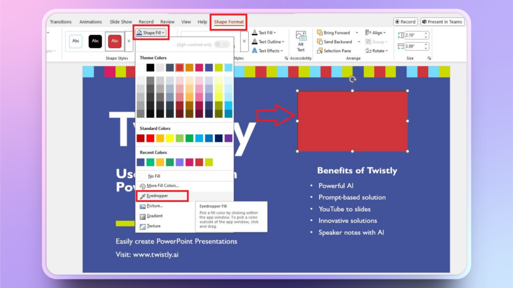 eyedropper in PowerPoint