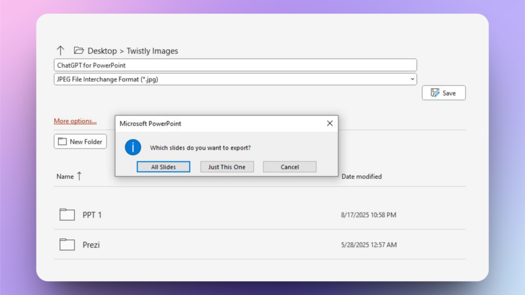 save single slide as image