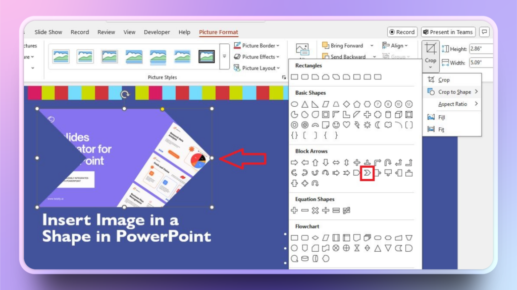 crop an image to shape in PowerPoint