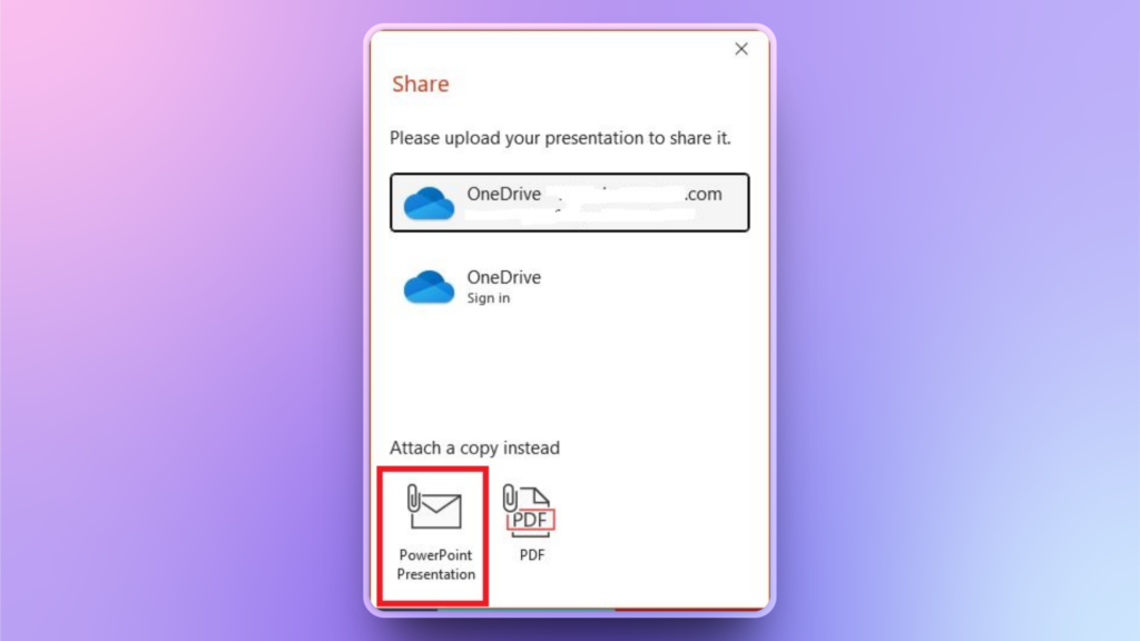 share PPT via email