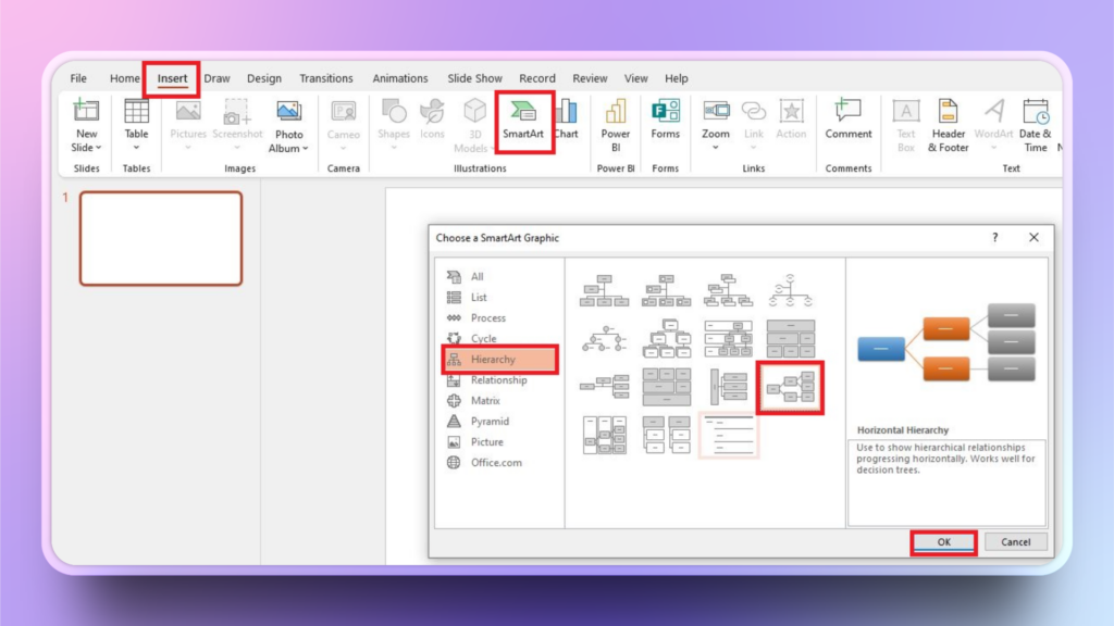 how to make decision tree in PowerPoint