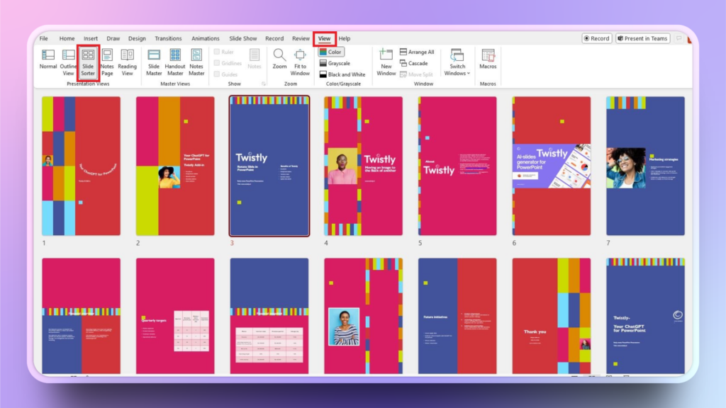 steps to rotate PowerPoint slides