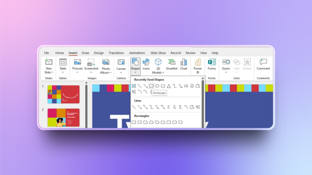 Add border shape in slides