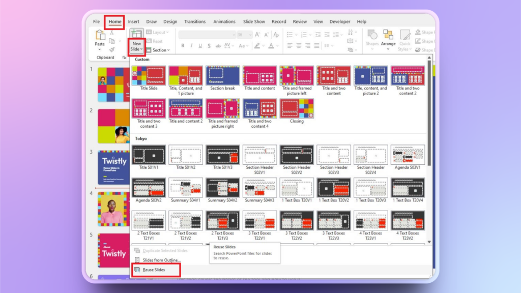 how to Reuse Slides in PowerPoint