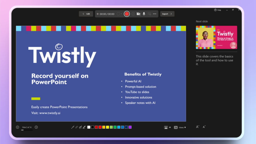recording view for PowerPoint
