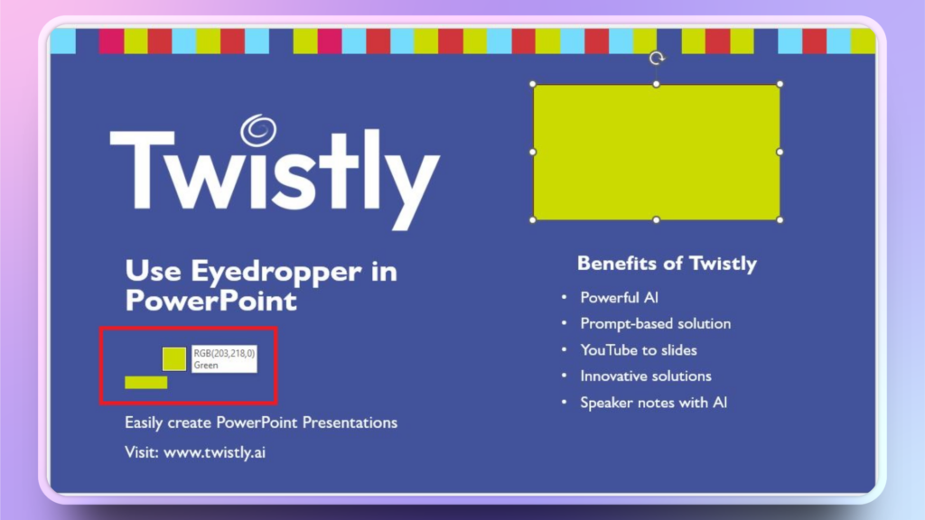 how to use eyedropper in PowerPoint