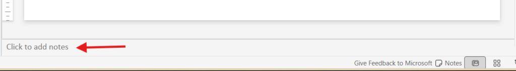 click to add notes section in powerpoint