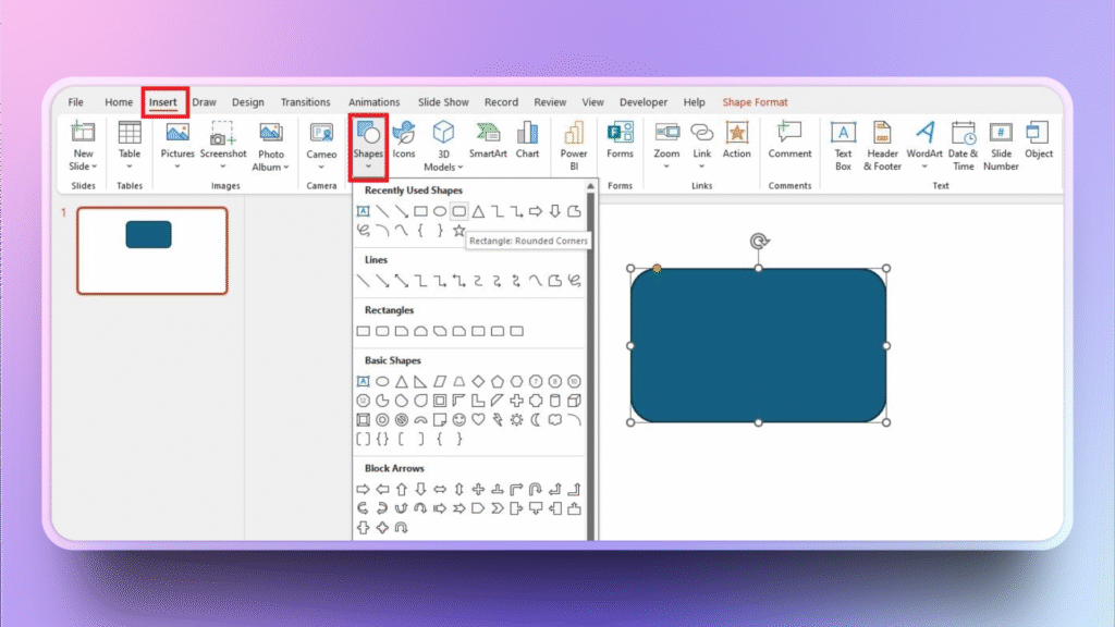 Add 3D shape in PowerPoint