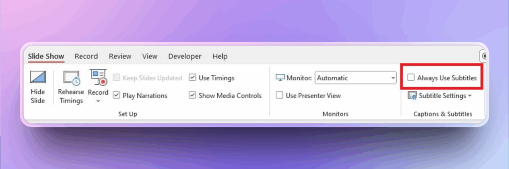 how to Turn Off Subtitles in PowerPoint
